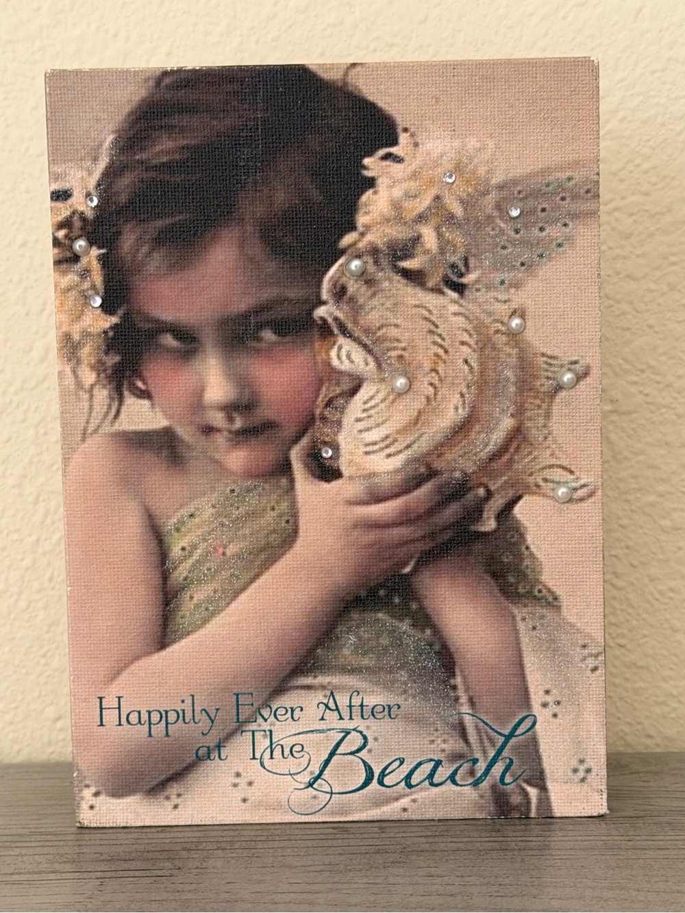 Happily ever after the beach wooden frame